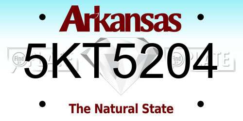 5KT5204 Arkansas License Plate