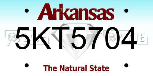 5KT5704 Arkansas License Plate