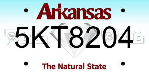 5KT8204 Arkansas License Plate