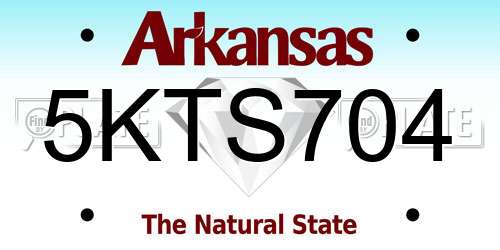 5KTS704 Arkansas License Plate