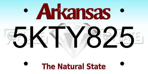 5KTY825 Arkansas License Plate