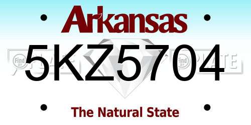 5KZ5704 Arkansas License Plate