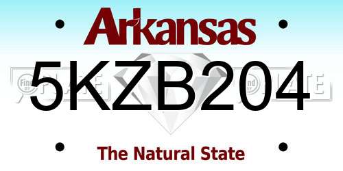 5KZB204 Arkansas License Plate