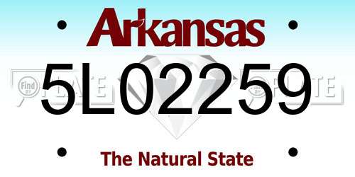 5L02259 Arkansas License Plate