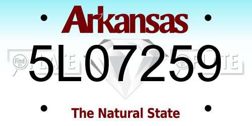5L07259 Arkansas License Plate
