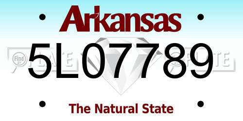 5L07789 Arkansas License Plate