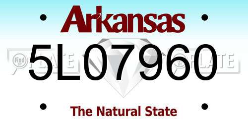 5L07960 Arkansas License Plate