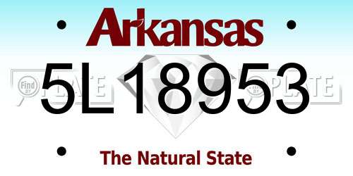 5L18953 Arkansas License Plate