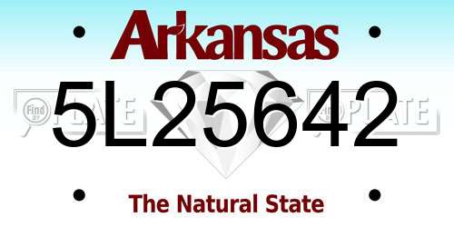 5L25642 Arkansas License Plate