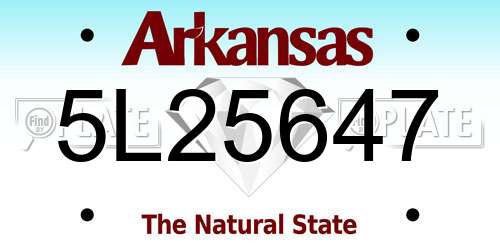 5L25647 Arkansas License Plate