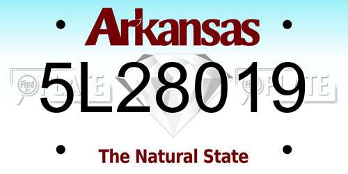 5L28019 Arkansas License Plate