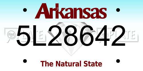 5L28642 Arkansas License Plate