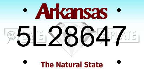 5L28647 Arkansas License Plate
