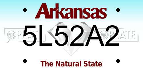 5L52A2 Arkansas License Plate
