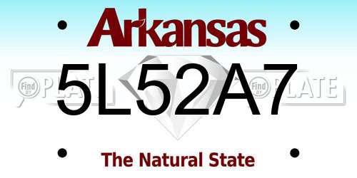 5L52A7 Arkansas License Plate