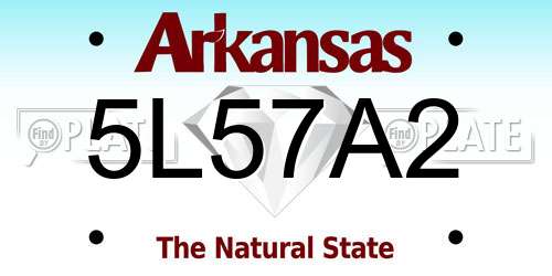 5L57A2 Arkansas License Plate