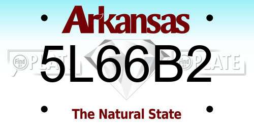 5L66B2 Arkansas License Plate