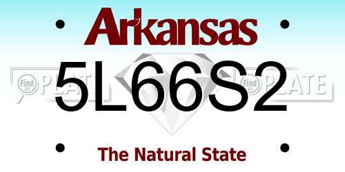 5L66S2 Arkansas License Plate