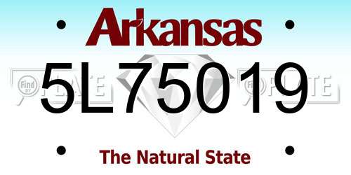 5L75019 Arkansas License Plate