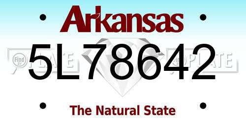 5L78642 Arkansas License Plate