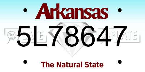 5L78647 Arkansas License Plate