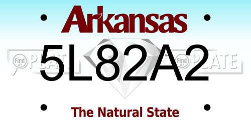 5L82A2 Arkansas License Plate