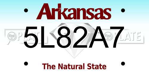 5L82A7 Arkansas License Plate