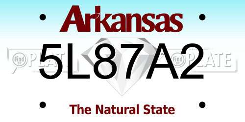 5L87A2 Arkansas License Plate
