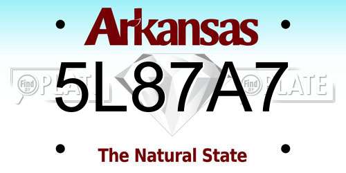 5L87A7 Arkansas License Plate