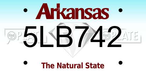 5LB742 Arkansas License Plate