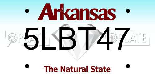 5LBT47 Arkansas License Plate