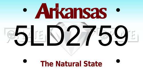 5LD2759 Arkansas License Plate