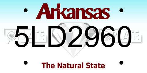 5LD2960 Arkansas License Plate