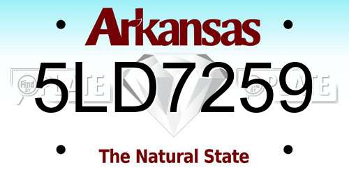 5LD7259 Arkansas License Plate