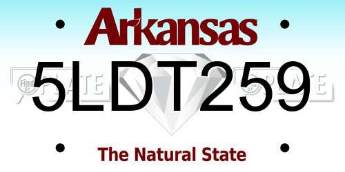 5LDT259 Arkansas License Plate