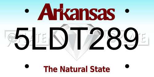 5LDT289 Arkansas License Plate