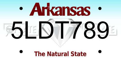 5LDT789 Arkansas License Plate
