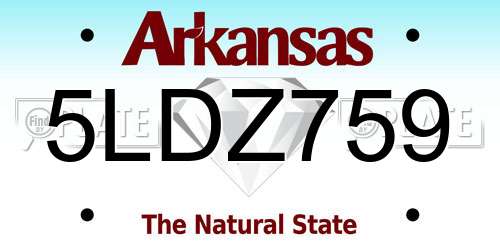 5LDZ759 Arkansas License Plate