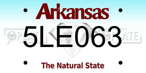 5LE063 Arkansas License Plate