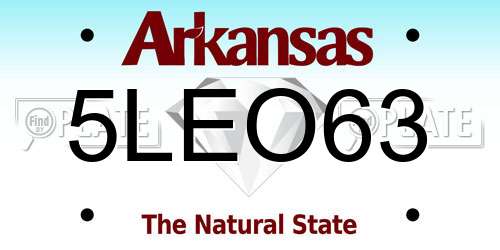 5LEO63 Arkansas License Plate