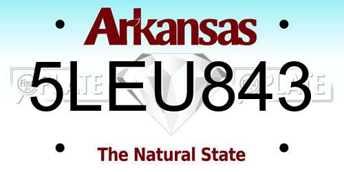 5LEU843 Arkansas License Plate
