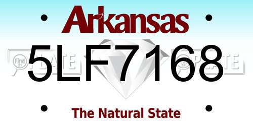 5LF7168 Arkansas License Plate