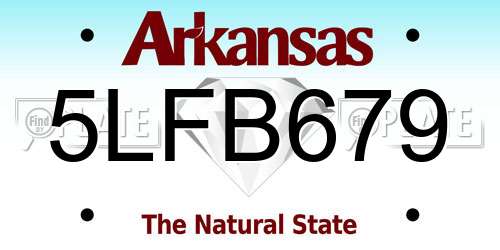 5LFB679 Arkansas License Plate