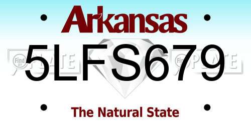 5LFS679 Arkansas License Plate