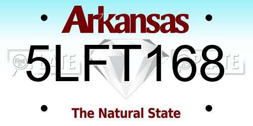 5LFT168 Arkansas License Plate