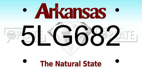 5LG682 Arkansas License Plate