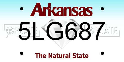 5LG687 Arkansas License Plate