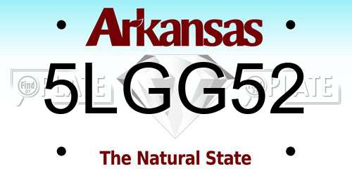 5LGG52 Arkansas License Plate