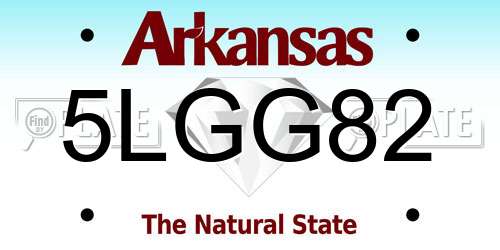 5LGG82 Arkansas License Plate