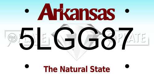 5LGG87 Arkansas License Plate